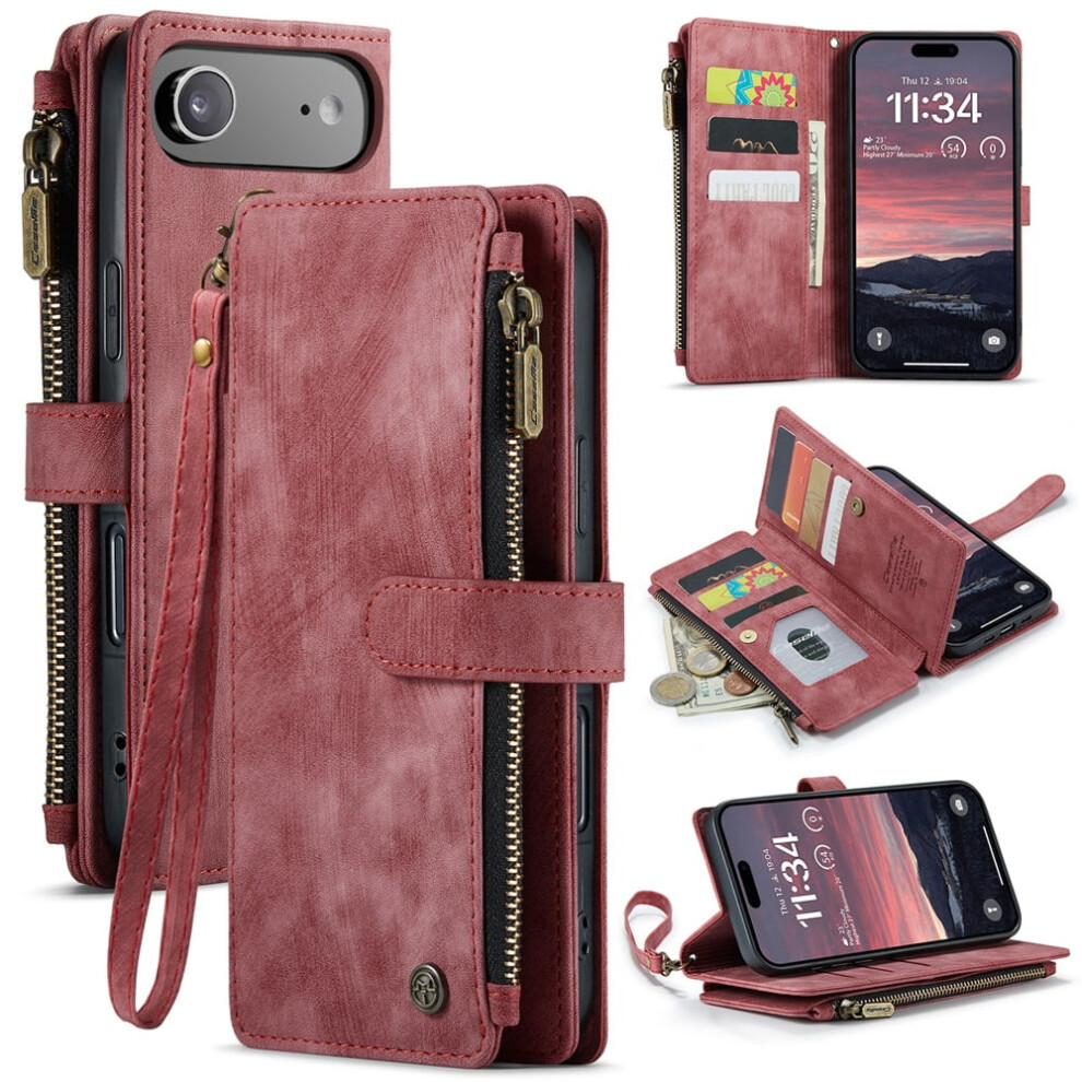 Caseme Iphone Air 6.5-Inch Wallet Case Pu Leather Red 913211569870