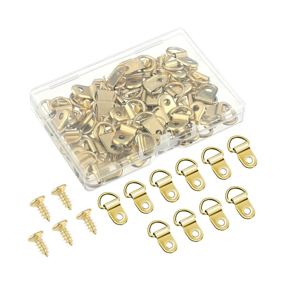 50Pcs Heavy Duty Picture Hangers Kit With Screws, D-Rings, Plated Wire Â Compatible With Mirrors, Clocks, Artwork & Frames 9193271103998