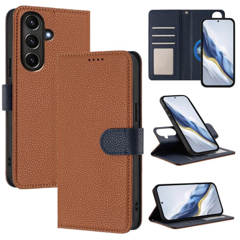 Rfid-Blocking 2-In-1 Magnetic Flip Wallet Case With Wrist Strap For Samsung Galaxy A56 5G Â Brown 9327961746510