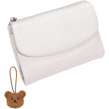 Precious Unisex Pebble Real Leather Wallet - Soft Small RFID Anti Theft and Waterproof Purse for Women and Men Daily Use