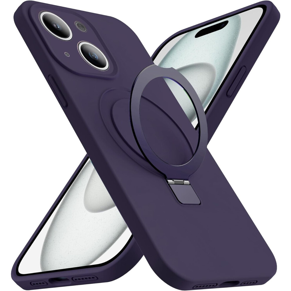 Magnetic Iphone 15 Plus Case, Magsafe-Compatible, Military-Grade Shockproof Liquid Silicone, 6.7", Purple 9327961745162