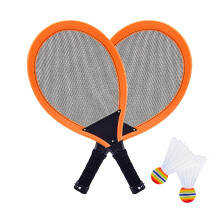 Glow-in-Dark LED Badminton Racket Set – 2 Rackets + 1 Luminous Shuttlecock – Kids/Adult (21.65") – Orange/Red/Green/Blue