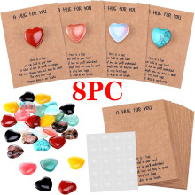 Valentine's Gem Crystal Cards Bulk – 8-Pack Heart Stone Exchange Cards, Compatible with Kids' Treasure Collecting & Parties