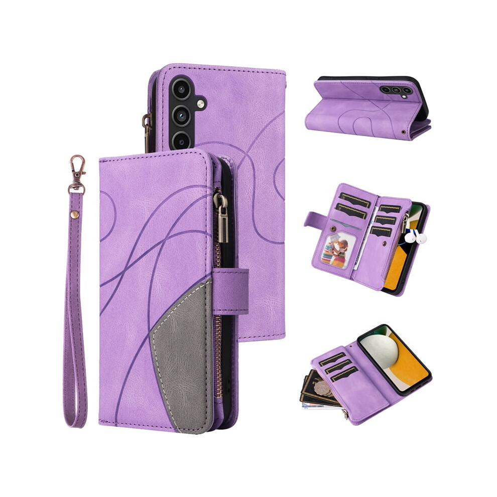Samsung Galaxy A15 Wallet Case With 9-Card Holder, Zipper Pocket & Wrist Strap Â Compatible With Galaxy A15 5G, Purple 9327961748552