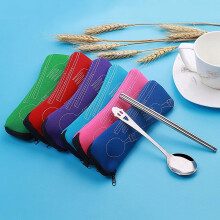 1/5/9-Pack Washable Bone Tableware Bags with Zipper – Portable Utensil Cases for Travel, Camping, Picnic, Office & School Lunch (No Dinnerware)