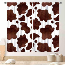 Western Cowhide Curtains Brown Blackout 84x84 Inch