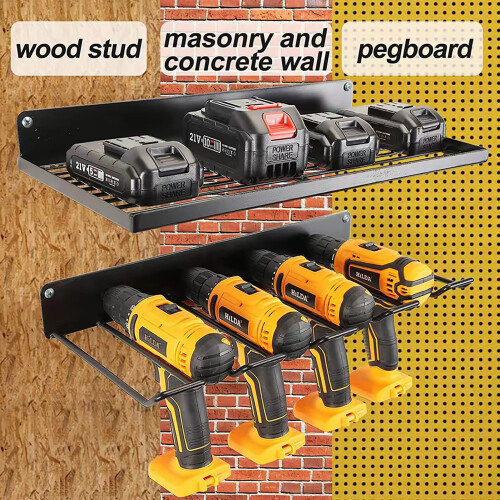 (Type A Single Layer) Wall Mount Screwdriver Organizer for Cordless Drill 1