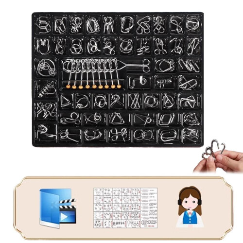 Brain Teaser Puzzles, Metal Wire Puzzles Set, IQ Challenge Puzzle Games