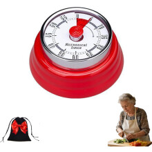 75dB Loud Mechanical Timer, Visual Magnetic Kitchen Timer with Easy-Read Dial – Manual Minute Countdown for Cooking, Baking, Classroom, Study,