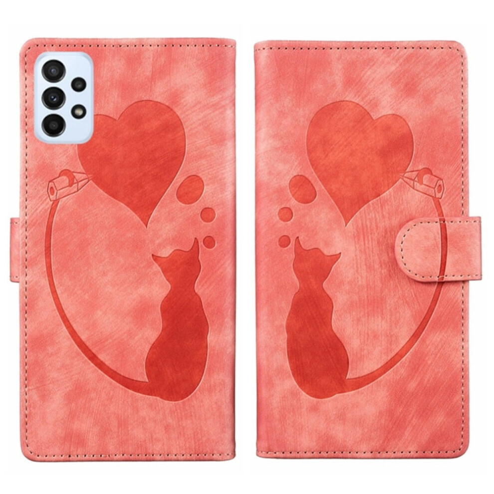 Pu Leather Flip Wallet Case With Magnetic Closure & Card Slots, Compatible With Samsung Galaxy A53 5G 6.5" Orange 9353595657748