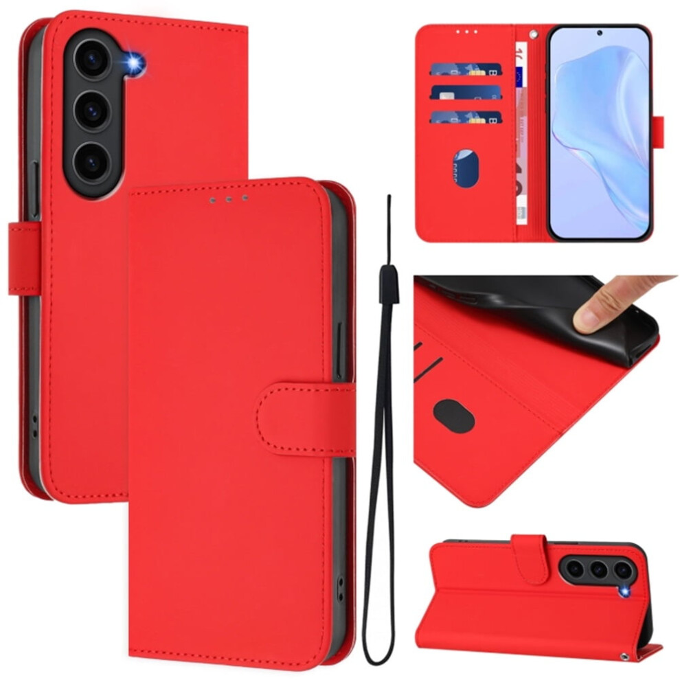 Wallet Case For Samsung Galaxy S23 Fe 5G Pu Leather Red 975221408846