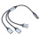 USB Male to Multiport Splitter Adapter with 1xUSB3.0 and 2xUSB2.0 Extension Cable for TVs and Computer Use 1