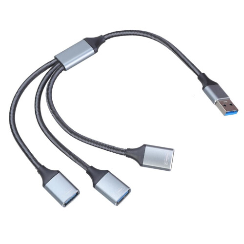 USB Male to Multiport Splitter Adapter with 1xUSB3.0 and 2xUSB2.0 Extension Cable for TVs and Computer Use