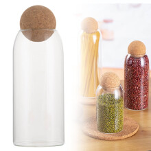 3-Pack Borosilicate Glass Jars with Cork Lids, Airtight Storage for Coffee, Tea, Sugar – 4 Size Options