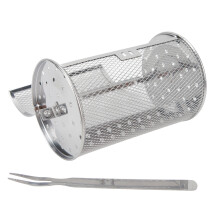 Ovnskompatibel rotisserie, 360 graders roterende rotisseriekurvgrill for bønner, spinat, enkel betjening (konstruksjon i rustfritt stål, grillnøtt)