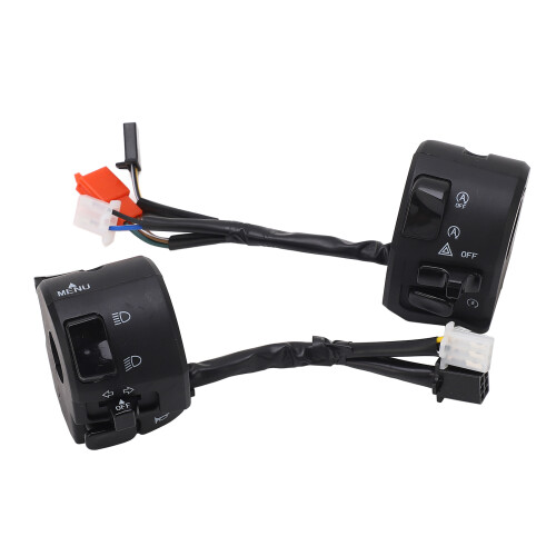 Interruptor de controle universal para guidão esquerdo de motocicleta de 7/8 polegadas com interruptor de seta, buzina, desligamento automático de 1