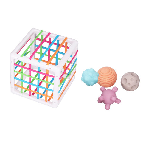 Children Sensory Shape Sorting Bin Toy - Multicolor Balls for Kids 3+