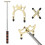 Stecca a ponte retrattile per biliardo con 3 teste in ottone, oro/argento 3