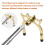 Stecca a ponte retrattile per biliardo con 3 teste in ottone, oro/argento 4