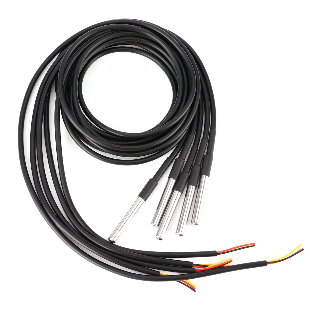 5Pcs Stainless Steel Waterproof Temperature Sensor Probe -55 To +125 4161378905734