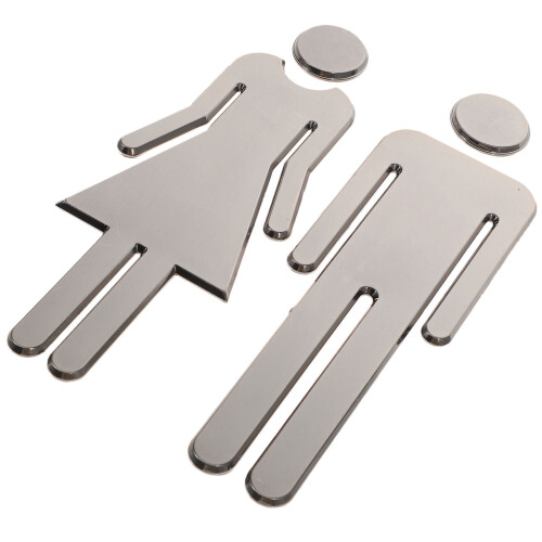 1Paire Indicateurs Toilette Adhésifs Acier Satiné