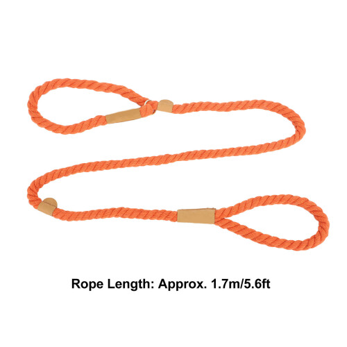 Tear-Resistant Adjustable Cotton Dog Leash 5.6ft Orange Red 1