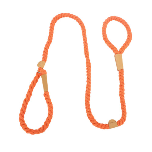 Tear-Resistant Adjustable Cotton Dog Leash 5.6ft Orange Red 2