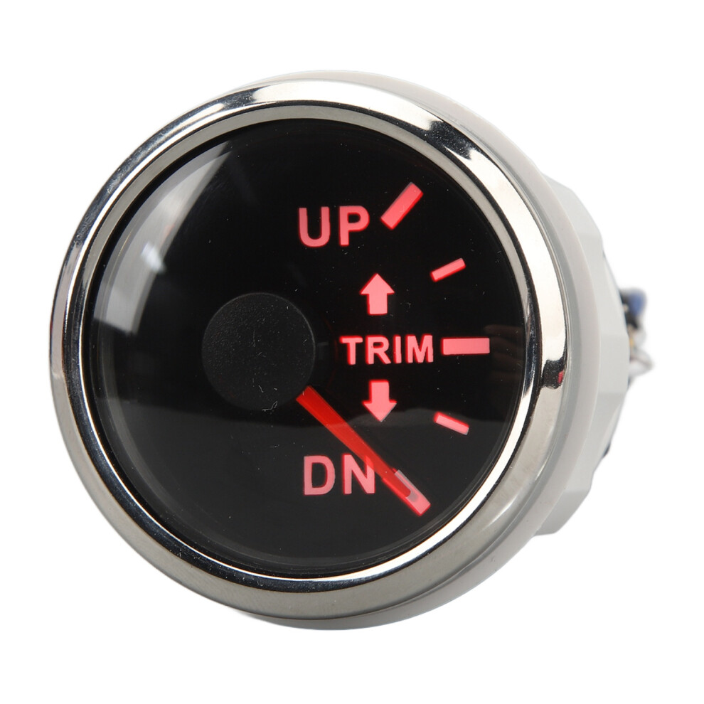 52Mm Stainless Steel Marine Boat Trim Gauge Dc9-32V Dial Black 6931389511303