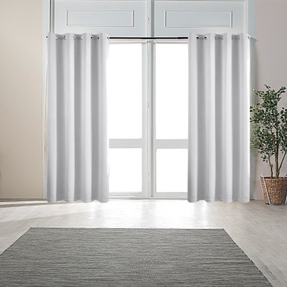 100% Blackout Kids Curtains For Boys Bedroom, 63"H X 52"W, Solid Color, Insulated, Darkening, Grommet Top, Nursery Drapes – 1 Panel (Off-) White
