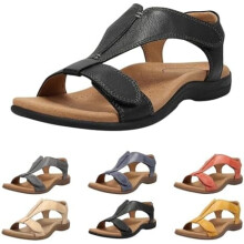 Sandali da donna Willtoo Orthawolkway, sandali ortopedici con supporto per l'arco plantare, sandali estivi comodi e casual per camminare, neri.