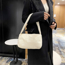 Bolso de mano tipo cartera de hombro para mujer y niña, bolso de hombro tipo bandolera, bolso pequeño de piel sintética suave y esponjosa, bolso