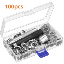 Ösenwerkzeug-Set, Ösensetzwerkzeug, 100 Ösen (1/2 Zoll Durchmesser), Ösen und Ösenstanzwerkzeug
