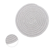 Round Cotton Woven Cup Mat Pad 4.3in Insulation Coaster, Light Gray