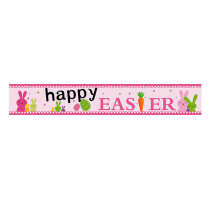 Striscione di Pasqua 9,85'x1,65' Felice Pasqua Uovo Coniglietto Stampa Floreale Striscione Primaverile per Esterni