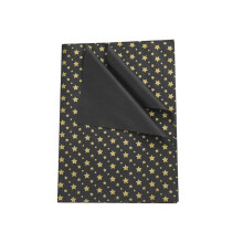 20 hojas de papel de seda negro y dorado, diseño de estrellas doradas, para envolver regalos, decorar regalos para fiestas, cumpleaños y días