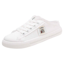 Scarpe da donna Willtoo in tela, sneakers alla moda, scarpe basse classiche in tessuto, scarpe casual da passeggio in tela, bianche, taglia US-5.5