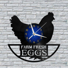 Reloj de pared de vinilo de 30 cm con diseño de gallina de granja: silencioso, decoración creativa para sala de estar, recibidor o dormitorio. Idea