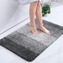 Puha mikroszálas fürdőszobaszőnyeg 50x80cm, csúszásgátló hátlappal, ultra nedvszívó és mosógépben mosható – szürke