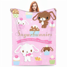 Plaid en flanelle Sugarbunnies, couverture pour canapé, couette fine, ultra chaude et moelleuse