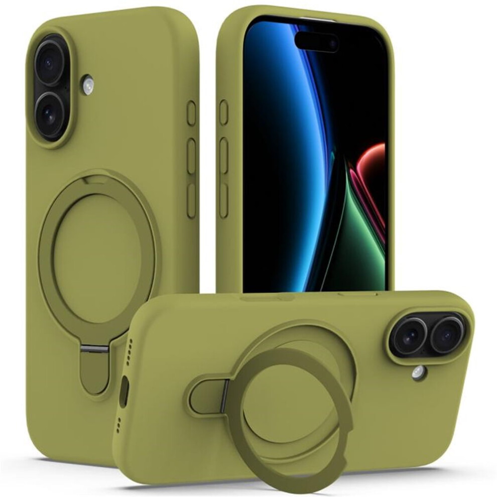 Magnetic Liquid Silicone Case For Iphone 17, Magsafe Compatible With Ring Stand & Heavy-Duty Protection Â Willow Green 9340959406845