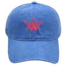 Kappe zur Sensibilisierung für Brustkrebs für Damen und Herren – Verstellbare Baseballkappe aus gewaschener Baumwolle mit rosa
