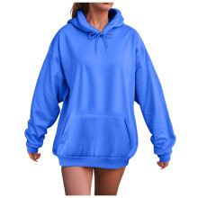 Dámske nadrozmerné mikiny s kapucňou, ležérne, roztomilé mikiny, pulóvre, módne topy Y2K, jesenné outfity, modrá, XXXXL