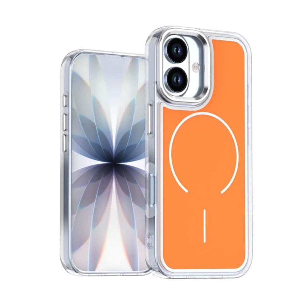Magnetic Case For Iphone 17 (6.3") Â Magsafe Compatible, Heavy-Duty Shockproof, Electroplated Dual-Color, Orange 9340959409662