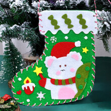 Șosete de Crăciun din fetru cu ornamente DIY, kituri de cusut manual pentru copii, decorațiuni pentru petreceri și pungi de cadouri pentru bradul