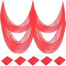 Décorations de Saint-Valentin, d'Halloween et de fête des fantômes : bar en gaze, maison hantée, décoration terrifiante, tissu déchiré pour