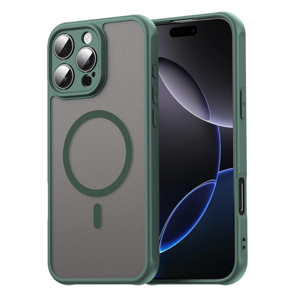Magnetic Translucent Matte Case For Iphone 16 Pro Max Â Magsafe Compatible, Military-Grade Drop Protection, Green 9193271104575