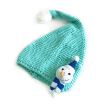 Gorro de Natal de crochê com cauda longa, adereços para fotos de Papai Noel, roupas para ensaio fotográfico de meninos e meninas, gorro de tricô
