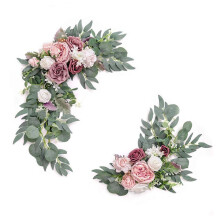 Kit de fleurs artificielles pour arche de mariage – Guirlande florale orange pour décor de cérémonie/réception, compatible avec les panneaux de