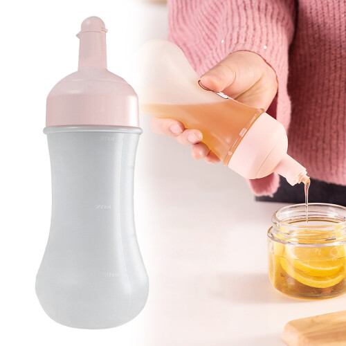 Ροζ μπουκάλι σάλτσας με διαβαθμίσεις (350ml) – Δοχείο ελεγχόμενης έντασης για