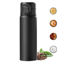 Bouteille d'eau isotherme de 500 ml (16,9 oz) en acier inoxydable 316 avec couvercle 2 en 1 paille/bec verseur – Étanche, sans BPA, compatible